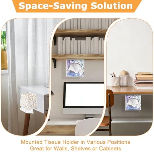 Acrylic Tissue Box Holder Wall Mounted, Clear Square Tissue Cover