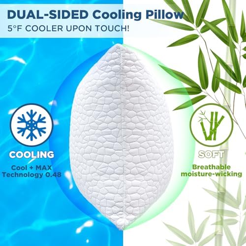 Side Sleeper Pillows for Adults, Cervical Pillow for Side Sleepers, Cooling Pillow with Ergonomic Design, Adjustable Crescent Shredded Memory Foam Pillows for Neck and Shoulder Pain Relief
