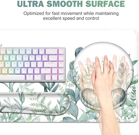 ToLuLu Desk Mat, XXL Large Mouse Pad Wrist Support Set，4 in1 Mousepad