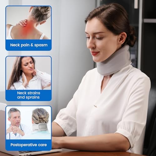 Velpeau Cervical Collar Neck Brace for Neck Pain and Strong Support, Grey M
