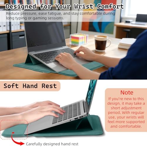 15-16 Inch Laptop Sleeve Case with Stand Feature, Matte PU Leather