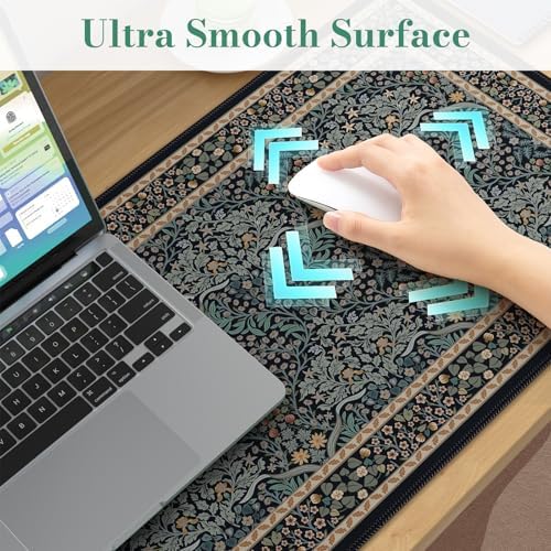 iCasso Desk Cover Mat, Office Mouse Pad,35.4x15.7in,Retro Black