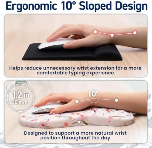 BELLEMOND Japanese Mouse Pad with Wrist Rest | Ergonomic Memory Foam, Large