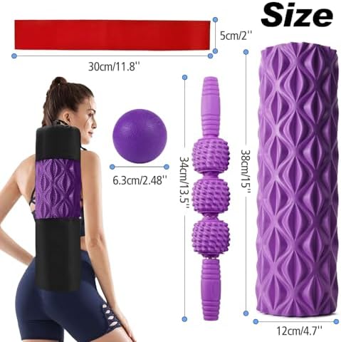 5 in 1 Foam Roller Set High Density Patented Foam Roller for Exercise