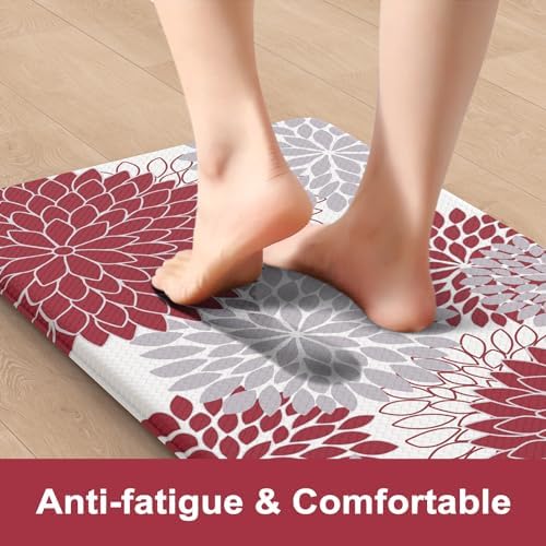 KIMODE Anti Fatigue Kitchen Mats for Floor 2PCS Cushioned Standing Mats