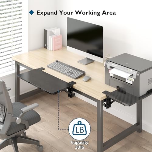 BONTEC Small Ergonomics Desk Extender Tray, 20 x 9.5 Inch, Black Carbon