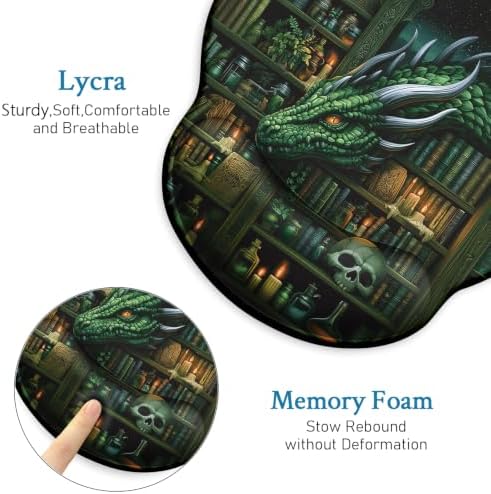Blusabaca Goth Dragon Ergonomic Mouse Pad with Wrist Rest, Funny Mousepad
