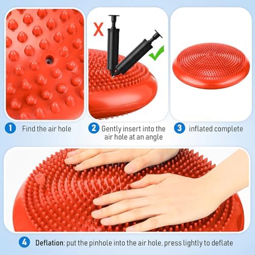Outus 2 Pcs Balance Disc Kids Inflated Wobble Cushion