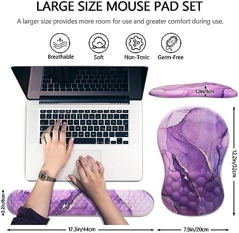 Ergonomic Mouse Pad with Wrist Support and Keyboard Wrist Rest Set