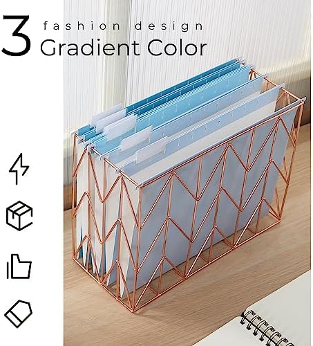 Y YOMA 36 Pack Gradient Hanging File Folders Letter Size Decorative Hanging Folder Pretty File Folder Organizer for Filing Cabinet Office Home with 1/5-Cut Adjustable Tabs, Lake Blue