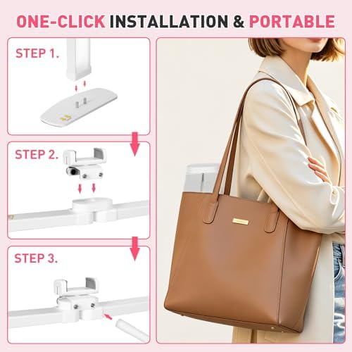 HITTI Half Moon Light for Nail Desk with 5X Magnifier, 30" Foldable
