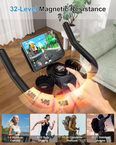 MJWW Stationary Bike, 32-Level Magnetic Exercise Bike 300lbs Max