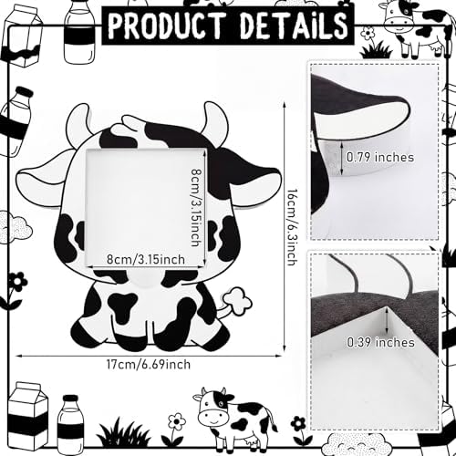 Cow Sticky Note Holder Large Wood, Western Office Decor