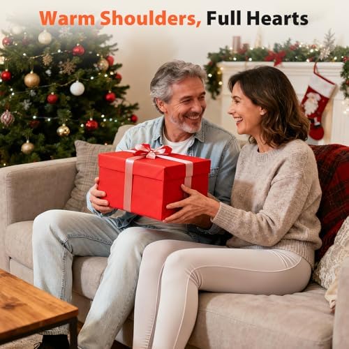 Heating Pad for Neck Shoulder, Cordless Electric Neck Shoulder Heating Pad Wrap 4 Heat Options & 5 Auto Timer for Mom Women