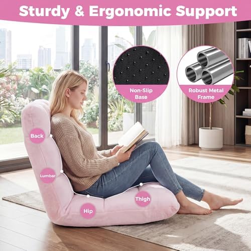 COSTWAY Floor Chair, 14 Positions Adjustable Floor Gaming Chair