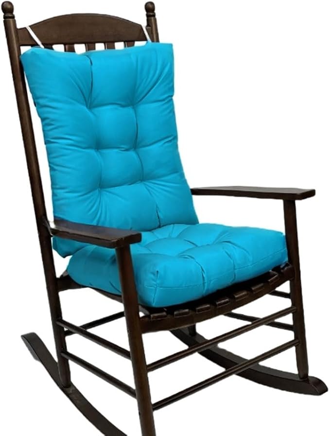 Rocking Chair Cushion Pad, 2 Pieces Indoor/Outdoor Rocking Soft Thickened Patio Chaise Lounger Cushion Overstuffed Patio Chair Cushion (Sky Blue)