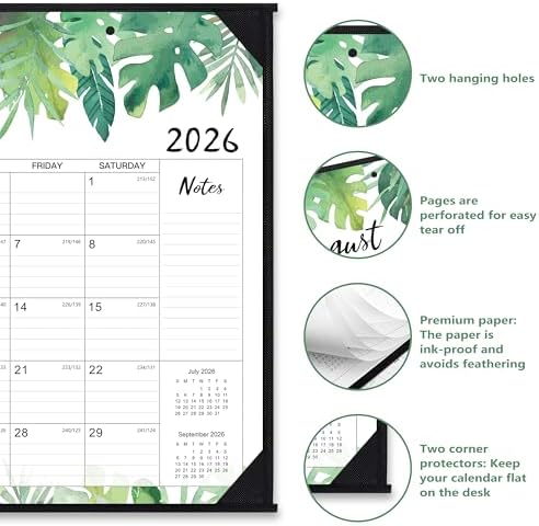 Desk Calendar 2026-2027 - Jul 2026 - Dec 2027, 18 Months Large Monthly Desk Calendar, 22" x 17", Desk Pad, Large Ruled Blocks, to-do List & Notes, Best Desk/Wall Calendar for Planning or Organizing