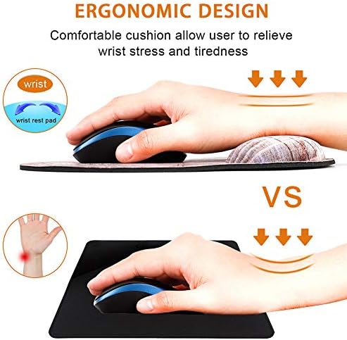 Brown Mouse Pad Leather Wrist Rest Support, Ergonomic Memory Foam Mouse Pad