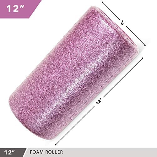 High Density Muscle Foam Rollers by Day 1 Fitness - Sports Massage Rollers for Stretching, Physical Therapy, Deep Tissue, Myofascial Release - Ideal for Exercise and Pain Relief – Solid Purple, 12”
