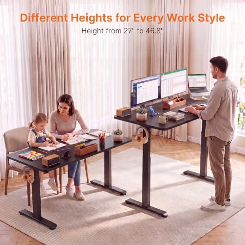 63'' × 24'' Height Adjustable Electric Standing Desk with Wheels