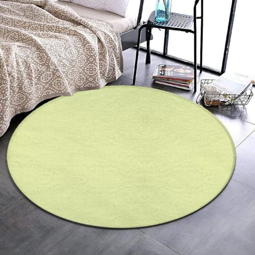 Highly Premium Quality Floor Mat, Office Chair Decor Mat, Room Sofa Yoga Soft Round Carpet Yellow, 36inch