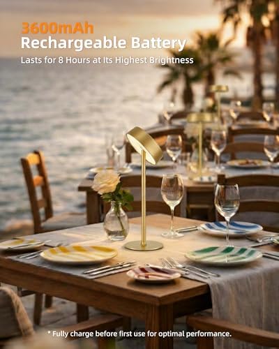 EZVALO Cordless Lamp, Rechargeable Table Lamp, Battery Operated