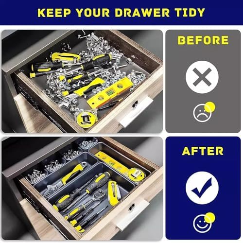 Gonice 30PCS Drawer Organizer Bins,Black Desk Drawer Organizer Tray