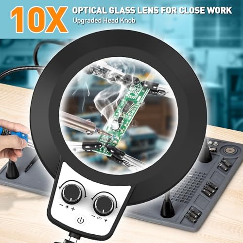 Helping Hands Soldering Station, 10X Magnifying Glass with Light