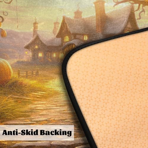 Kitchen Mats, Halloween Pumpkin Kitchen Rugs, Cushioned Anti Fatigue Kitchen Mats, Non-Slip Standing Desk Mat, Absorbent Kitchen Rug for Floor, Kitchen, Office, Sink, 20"×39"