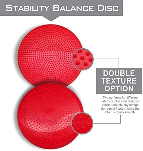 Inflated Stability Wobble Cushion, Yoga Balance Wiggle Seat Pad Disc for Pain Relief, Pelvic Floor Recovery, Rehabilitation Training