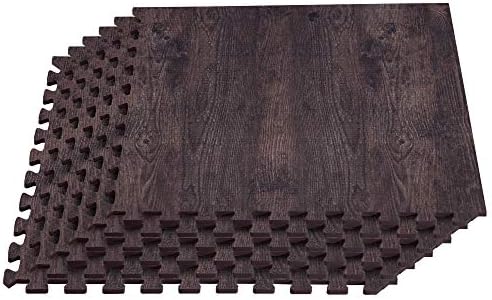 Forest Floor Farmhouse 3/8 Inch Thick Printed Foam Tiles, Premium Wood Grain Interlocking Foam Floor Mats, Anti-Fatigue Flooring – Stylish Flooring Solution