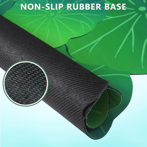 HAOCOO Frog Scalloped Desk Mat, Non-Slip Large Mouse Pad for Office(Green)