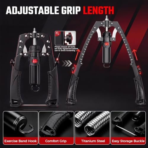 Twister Arm Trainer, Extra Hand Grip Strengthener 3-in-1 Adjustable 22-440lbs Arm Trainer Hydraulic Power Chest Workout Equipment with Ab Roller Wheels