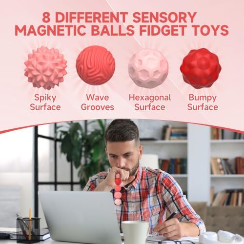 Magnetic Fidget Balls for Adults & Teens, Quiet Fidget Toys for Office Desk
