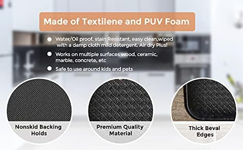 J&V TEXTILES Anti Fatigue Kitchen Mat - Kitchen Mat Cushioned Anti Fatigue, Kitchen Floor Mats Cushioned, Non Slip Waterproof Mat Standing Desk, 20x36x1/2 inches (Coffee Cups Chalk)