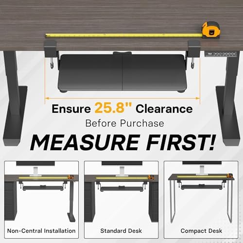BONTEC Under Desk Keyboard Tray, Pull-Out Keyboard & Mouse Platform