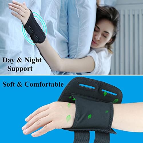 Carpal Tunnel Wrist Brace, Adjustable Wrist Support Brace, Night Wrist Sleep Supports Splints Arm Stabilizer (Left Hand, S/M, Grey)