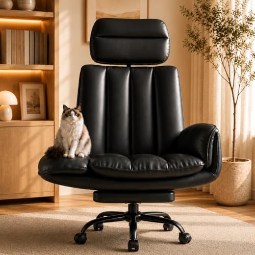 Big and Tall Office Chair with Footrest & Adjustable Armrests