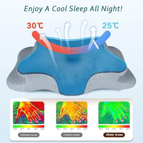 CHxxy Cervical Neck Pillow for Pain Relief Sleeping, Memory Foam Pillows