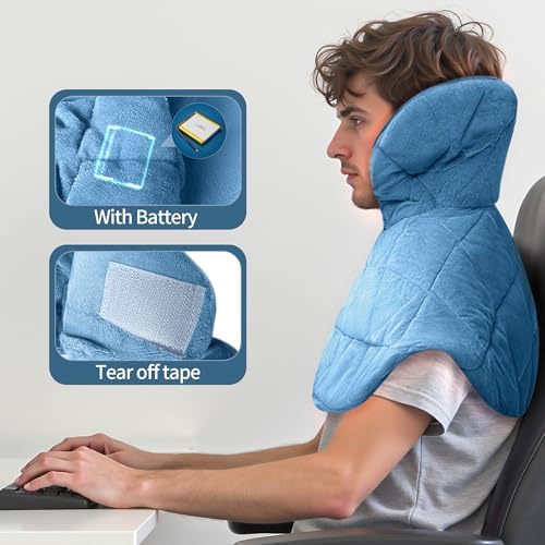 Cordless Neck Heating Pad, Heating Pad for Neck and Shoulders and Back, Neck Heater for Back Pain Relief with 3 Heat Settings-One Size