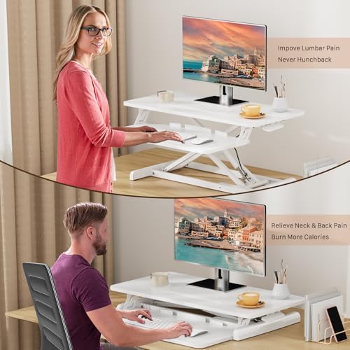 JOY worker 32" Standing Desk Converter, Height Adjustable Stand Up Riser