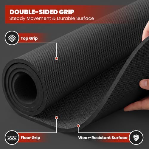 Large Exercise Mat, 7'x5'/6'x4'/8'x6'/10'x6', 8mm PVC Workout Mat