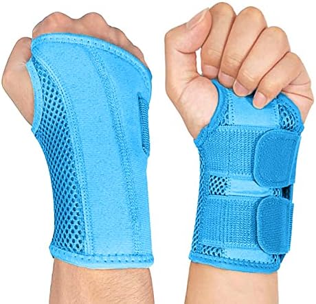 NuCamper Wrist Brace for Carpal Tunnel Night Wrist Support Right Hand Blue