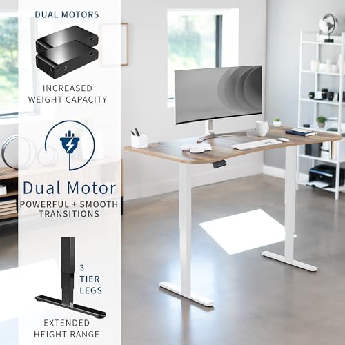 VIVO Reclaimed Wood 63 x 32 in Standing Desk, DESK-KIT-2W1P