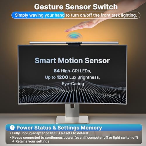 Syrinx LED Monitor Light Bar, 16.7" Computer Monitor Lamp with Backlight