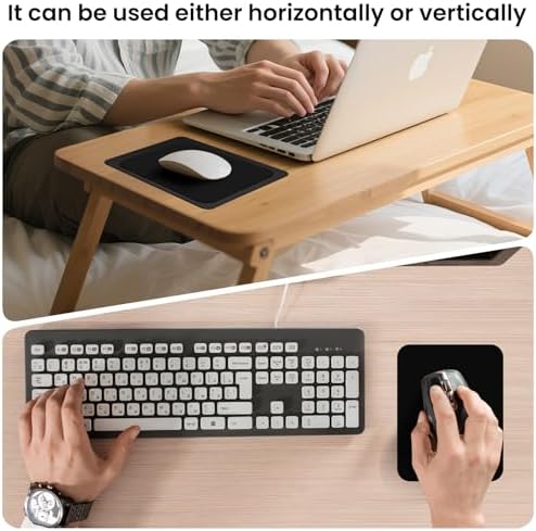Small Mouse Pad 6 x 8 Inch, Horizontal and Vertical Flexible use. Great for Traveling, Wireless laptops, Keyboard Trays, Offices, etc. (3 Black