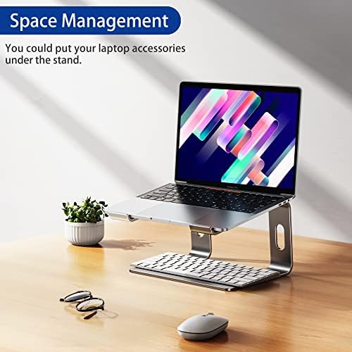 BESIGN LS03 Aluminum Laptop Stand, Ergonomic Detachable Computer Stand, Notebook Holder, Laptop Mount Compatible with Air, Pro, Dell, HP, Lenovo More 10-15.6" Laptops, Gray