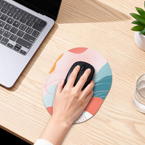 Oval Mouse Pad 6x8in Non-Slip for Laptop,Boho Lines