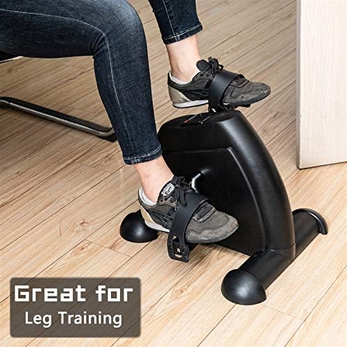 Mini Exercise Bike, Under Desk Bike Pedal Exerciser, Portable Foot Cycle Arm & Leg Pedal Machine with LCD Screen Displays for Home Office Use