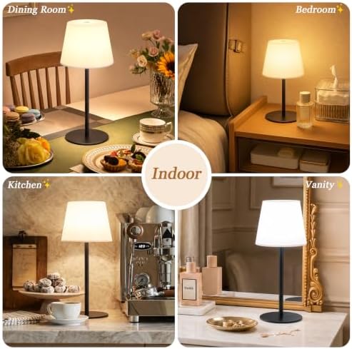 Shower Lamp Rechargeable Waterproof Lamp, Cordless Table Lamp for Bathroom